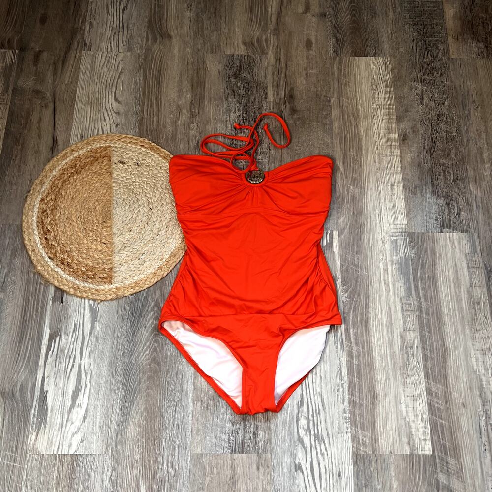 MICHAEL KORS One Piece Swimsuit with Ring Accent